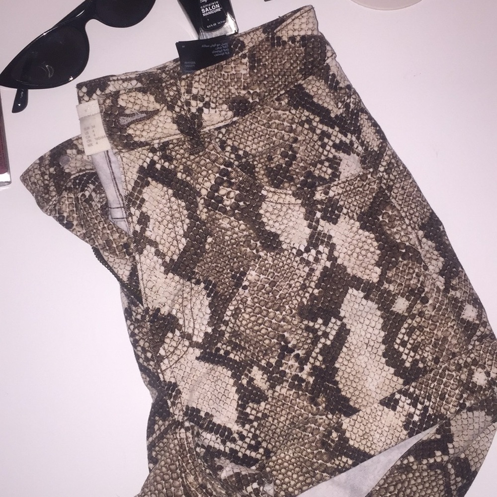 snake print shorts